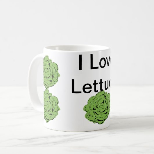私はレタスのクラシックのマグを愛します コーヒーマグカップ (正面左)
