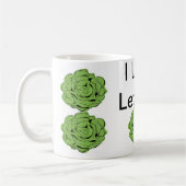 私はレタスのクラシックのマグを愛します コーヒーマグカップ (左)
