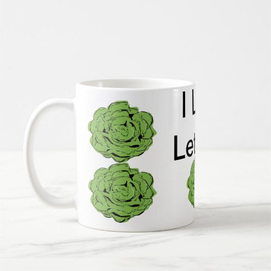 私はレタスのクラシックのマグを愛します コーヒーマグカップ (左)