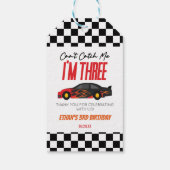 私はレッドレースカー3rd誕生日パーティーをキャッチできない ギフトタグ (裏面)