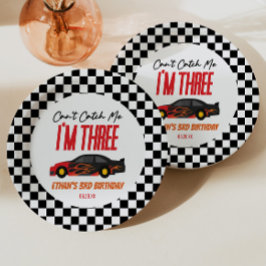 私はレッドレースカー3rd誕生日パーティーをキャッチできない ペーパープレート