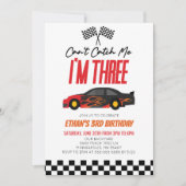 私はレッドレースカー3rd誕生日パーティーをキャッチできない 招待状 (正面)