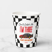 私はレッドレースカー3rd誕生日パーティーをキャッチできない 紙コップ (裏面)