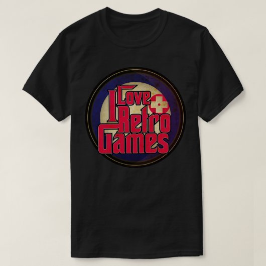 私はレトロビデオゲームが大好き Tシャツ (デザイン正面)