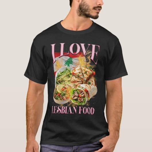 私はレバノン料理の中東食品ミームブーツが大好き Tシャツ (正面)