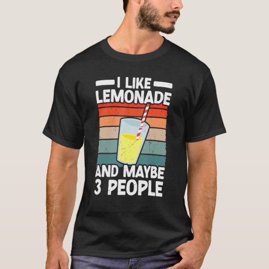 私はレモネードが好きで、多分3人アイスレモンジュース Tシャツ (正面)