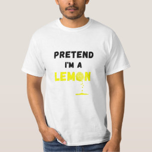 私はレモンの衣装を着た怠け者のふりをするおもしろい Tシャツ