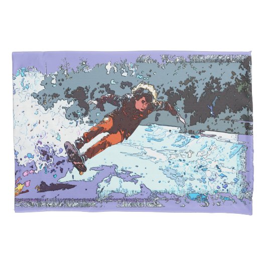 私はレースにライブ – Skateboard Racing Pillowcase 枕カバー (正面)