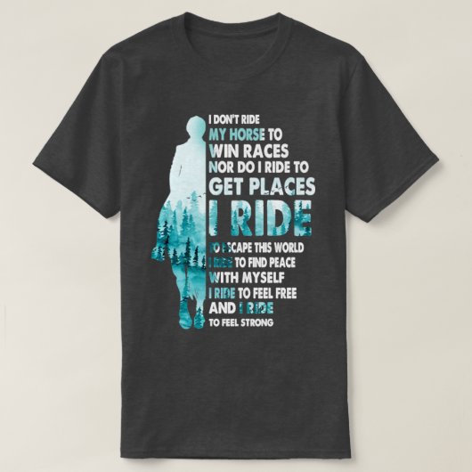 私はレースに勝つために馬に乗らない Tシャツ (デザイン正面)