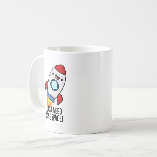 私はロケットプン宇宙おもしろいが必要だ コーヒーマグカップ (正面左)