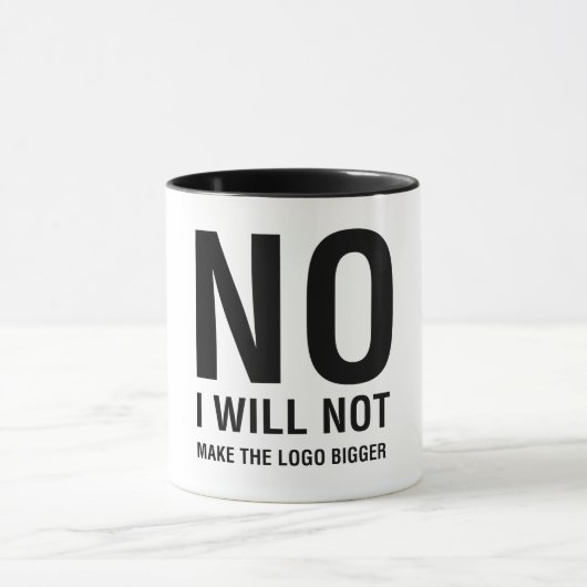 私はロゴをより大きくさせません マグカップ (中央)