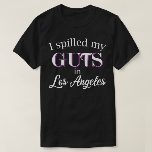 私はロサンゼルスでグッズをこぼした Tシャツ (デザイン正面)