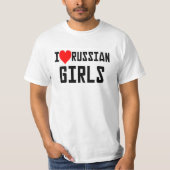 私はロシアのな女の子のおもしろいなロシアCCCPのユーモアを愛します Tシャツ (正面)