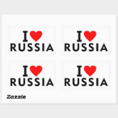 私はロシアの国を愛しているハート旅行観光のような 長方形シール (シート)