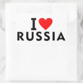 私はロシアの国を愛しているハート旅行観光のような 長方形シール (バッグ)