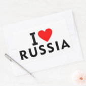私はロシアの国を愛しているハート旅行観光のような 長方形シール (封筒)
