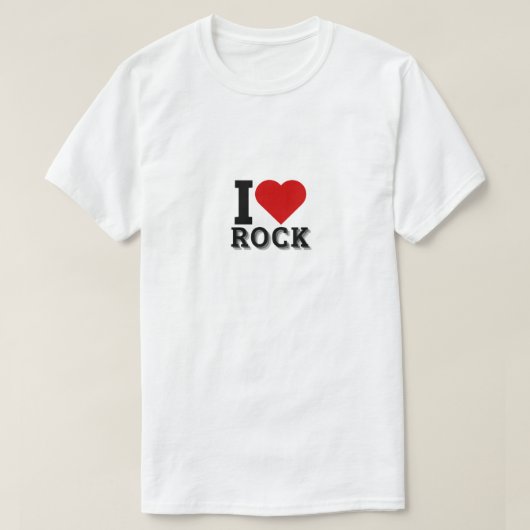 私はロックが大好き – ロックンロール愛好家 Tシャツ (デザイン正面)