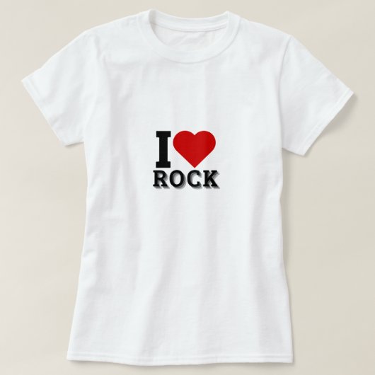 私はロックが大好き – ロックンロール愛好家 Tシャツ (デザイン正面)