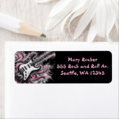 私はロックが大好きNロール電気ギターピンクブラック ラベル (インサイチュ)