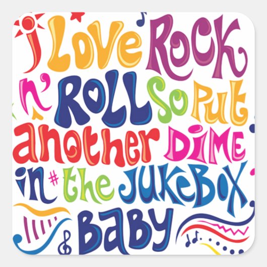 私はロックンロールが大好き スクエアシール (正面)