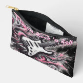 私はロックンロールのエレクトリックギターが大好パーソナライズされたき アクセサリーポーチ (見開き)