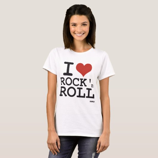 私はロックンロールを愛します Tシャツ (正面フル)
