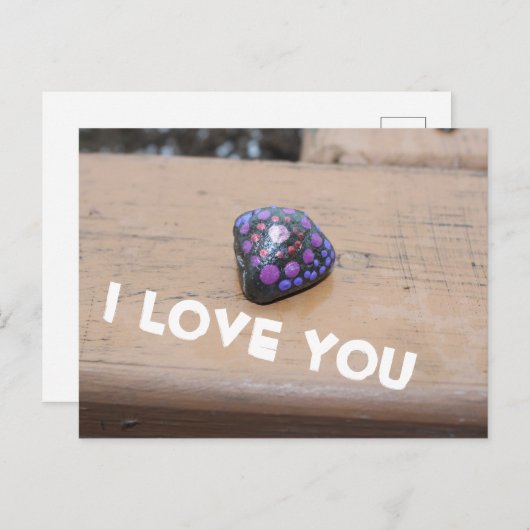 私はロック絵を描が好き点々のある ポストカード (正面/裏面)