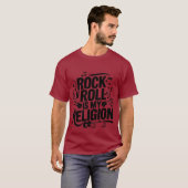 私はロック音楽が大好きだ Tシャツ (正面フル)