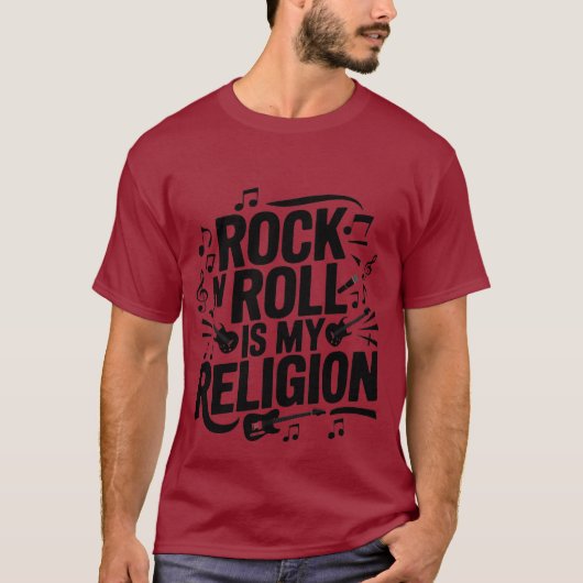 私はロック音楽が大好きだ Tシャツ (正面)