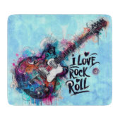 私はロックNロール電気ギター絵を描ズ大好き カッティングボード (正面)