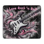 私はロックNロール電気ギター絵を描ズ大好き カッティングボード (正面)