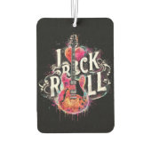 私はロックNロール電気ギター絵を描ズ大好き カーエアーフレッシュナー (裏面)