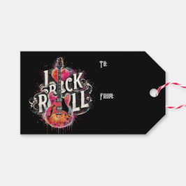 私はロックNロール電気ギター絵を描ズ大好き ギフトタグ