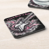 私はロックNロール電気ギター絵を描ズ大好き コースター (左側)