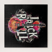 私はロックNロール電気ギター絵を描ズ大好き ジグソーパズル (横)