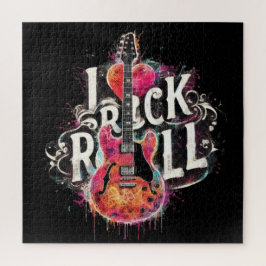 私はロックNロール電気ギター絵を描ズ大好き ジグソーパズル