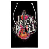 私はロックNロール電気ギター絵を描ズ大好き スモールペーパーバッグ (裏面)