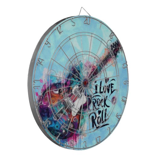 私はロックNロール電気ギター絵を描ズ大好き ダーツボード (正面左)