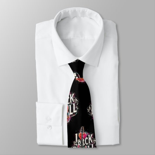 私はロックNロール電気ギター絵を描ズ大好き ネクタイ (タイ)