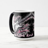 私はロックNロール電気ギター絵を描ズ大好き モーフィングマグカップ (正面左)