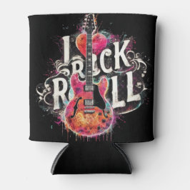 私はロックNロール電気ギター絵を描ズ大好き 缶クーラー