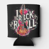 私はロックNロール電気ギター絵を描ズ大好き 缶クーラー (裏面)