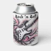 私はロックNロール電気ギター絵を描ズ大好き 缶クーラー (缶裏面)