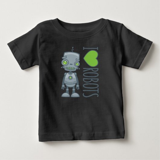 私はロボットが大好き ベビーTシャツ (正面)