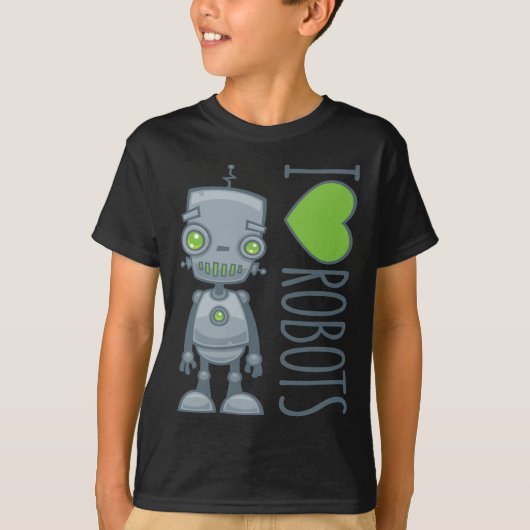 私はロボットが大好き Tシャツ (正面)