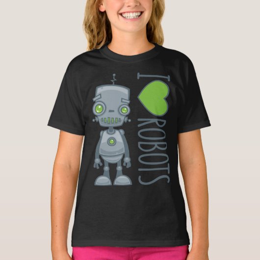 私はロボットが大好き Tシャツ (正面)