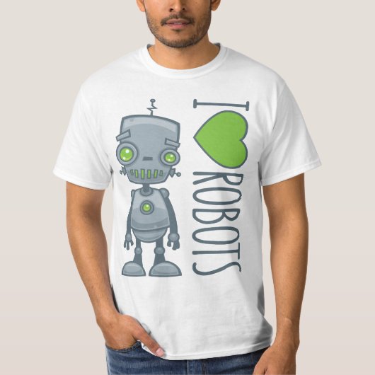 私はロボットが大好き Tシャツ (正面)