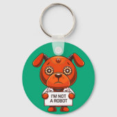 私はロボットにかわいい犬ではない キーホルダー (正面)