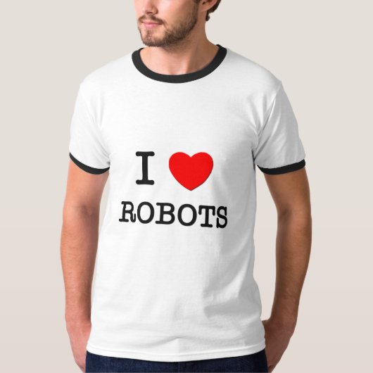 私はロボットを愛します Tシャツ (正面)