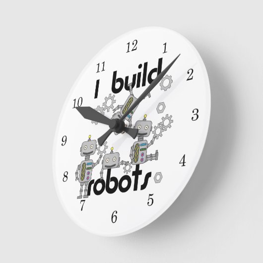 私はロボットを造ります ラウンド壁時計 (傾斜)